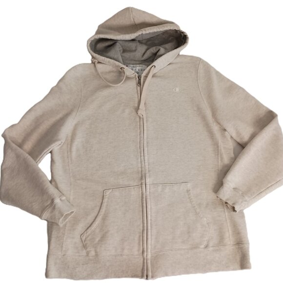 Champion Women’s Eco Fleece Full Zipper Tan Hoodie Size XL - Picture 4 of 16